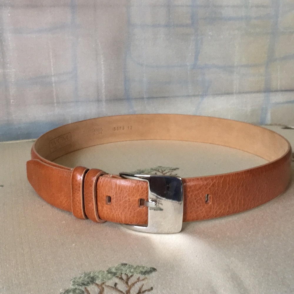 WCM Leather Belt & Chrome Belt Buckle